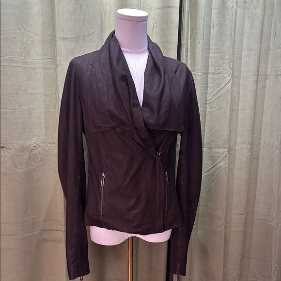 Vince brown Leather/suede Jacket with Zip Front and Tailored Silhouette, S - Picture 1 of 9